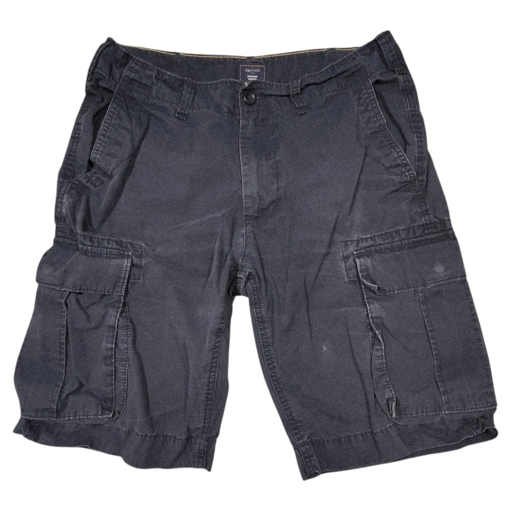 Gap Cargo Shorts 32 x11 Men Faded Black Distressed Streetwear Baggy Grunge 21"